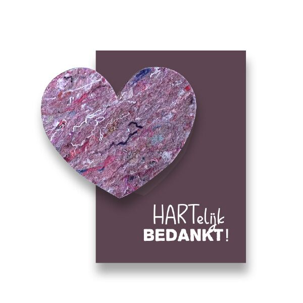 Hartelijk Bedankt kaart met vilt figuur SuperWaste